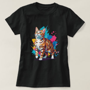 Orange Tabby Cat Pop Art Splash Design T-Shirt