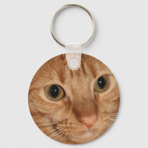 Orange Tabby Cat Profile Face Close up Key Ring