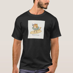 Orange Tabby Cat Ready For Summer Pool Beach  Beig T-Shirt