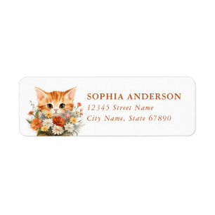 Orange Tabby Cat Return Address Labels
