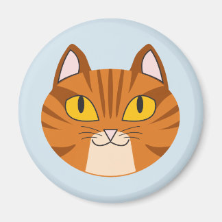 Orange Tabby Cat Round Magnet