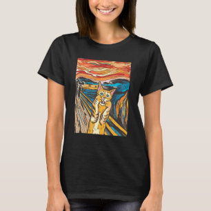 Orange Tabby Cat Screaming Parody Graphic T-Shirt