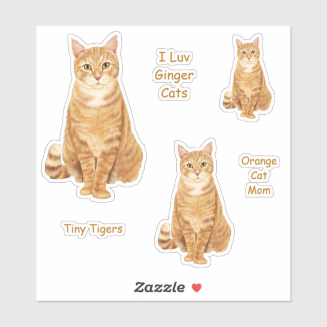 Orange Tabby Cat Sticker Set (Sheet)