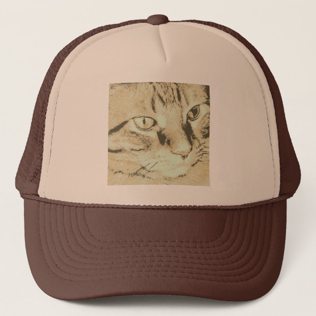Orange Tabby Cat Trucker Hat (Front)