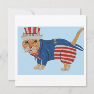 Orange Tabby Cat Uncle Sam Announcement