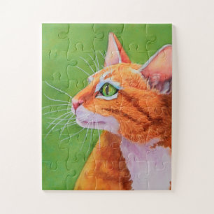 Orange Tabby Cat with Impressive Whiskers Jigsaw Puzzle