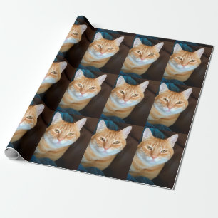 Orange tabby cat wrapping paper
