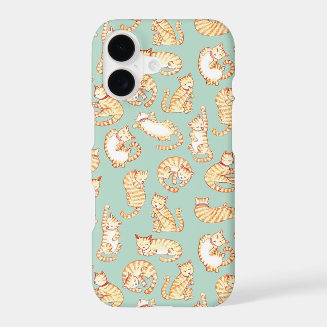 Orange Tabby Cats Illustrated Pattern (Back)