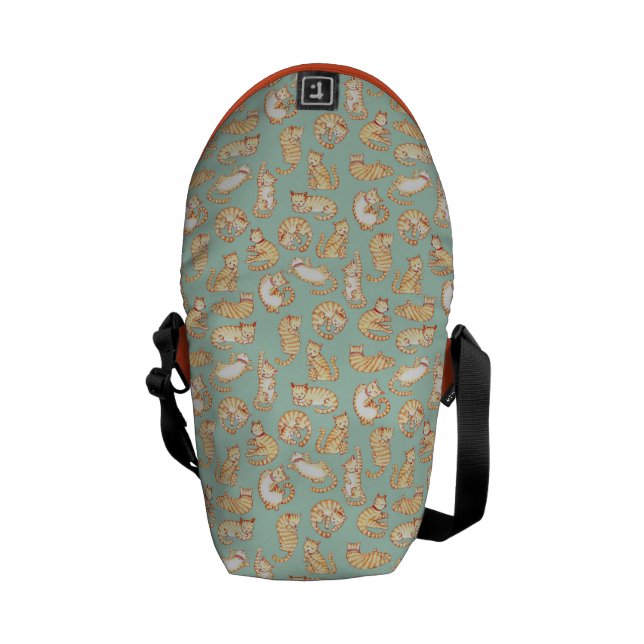Orange Tabby Cats Illustrated Pattern Courier Bag (Back Open)
