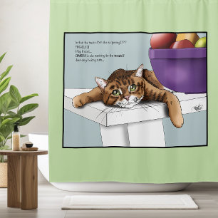 Orange Tabby Cute Treats Shower Curtain
