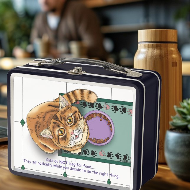 Orange Tabby Food Bowl Kitchen Metal Lunch Box (Creator Uploaded)