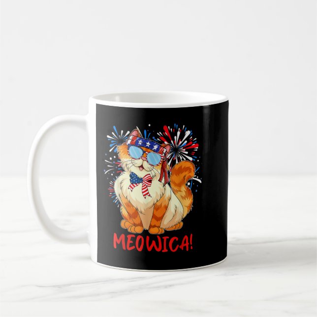 Orange Tabby Gangsta Cat Tattoos Bandanna July 4th Coffee Mug (Left)