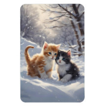 Orange Tabby Grey and White Cats Refrigerator 