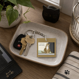 Orange Tabby Homeowner Funny Cat Key Ring