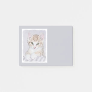 Orange Tabby Kitten Painting - Original Cat Art Post-it Notes