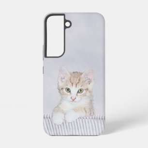 Orange Tabby Kitten Painting - Original Cat Art Samsung Galaxy Case