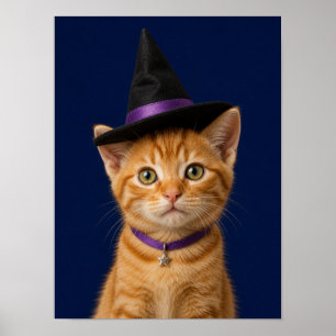 Orange Tabby Kitten Wall Art — Halloween Witch Pet