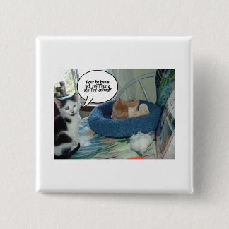 Orange Tabby Kitty Cat 15 Cm Square Badge