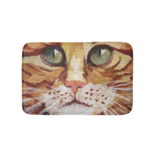 Orange Tabby Painting Detail Bath Mat