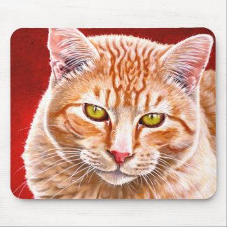 Orange Tabby Painting Mouse Pad