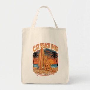 Orange Tabby Surf Cat Tote Bag