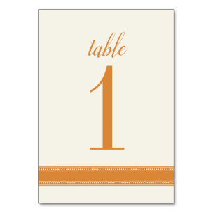Orange Table Number, Caroline Wedding Table Sign Number