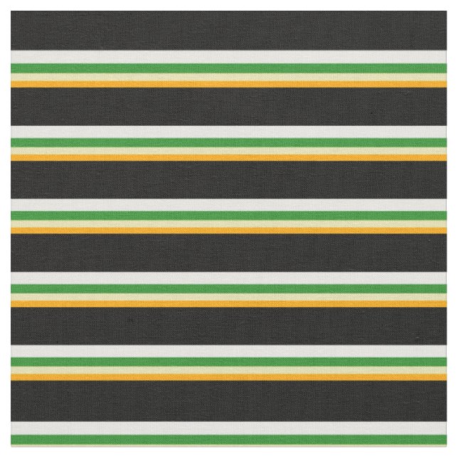Orange, Tan, Forest Green, White & Black Coloured Fabric (Close Up)