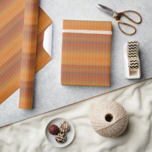 Orange tangerine teal green geometric art design wrapping paper