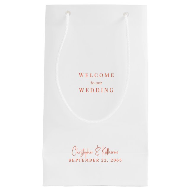 Orange/Tangerine Welcome Wedding Gift Bag (Front)