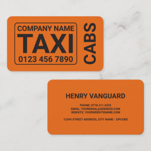 Orange Taxi Cab Business Card