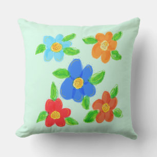 Orange Teal And Red Cushion