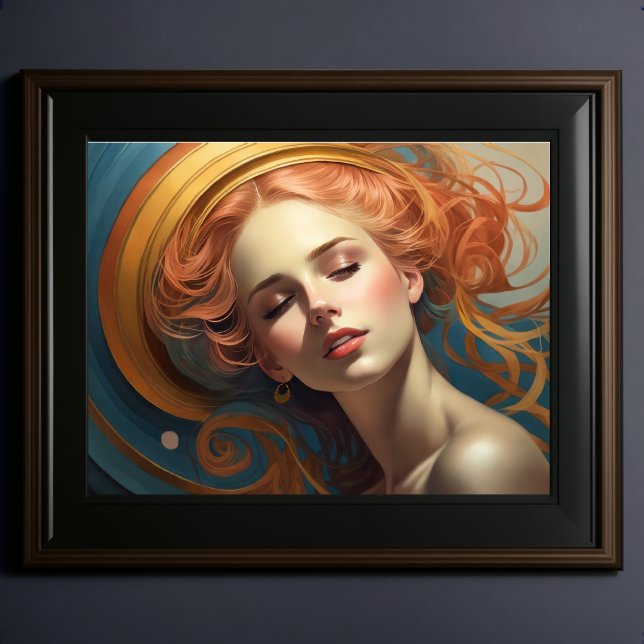 Orange Teal Blue Painting Woman Poster (Creator Uploaded)