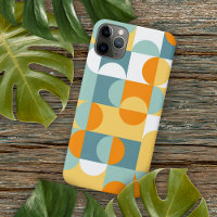 Orange Teal Blue Seafoam Green Retro Art Pattern