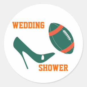 Orange & Teal Football Themed Envelope Seal