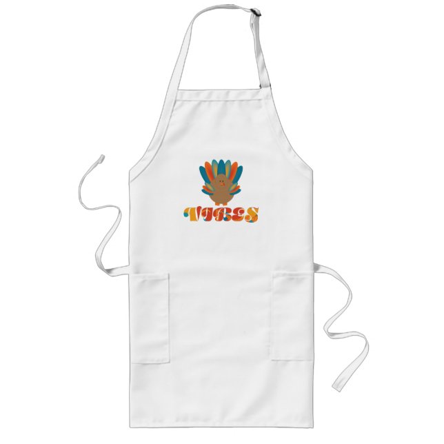Orange & Teal Turkey Vibes Apron (Front)