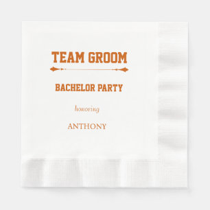 Orange Team Groom Bachelor Party Napkin