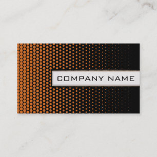 Orange Techno Dots Elegant Modern Black Business Card