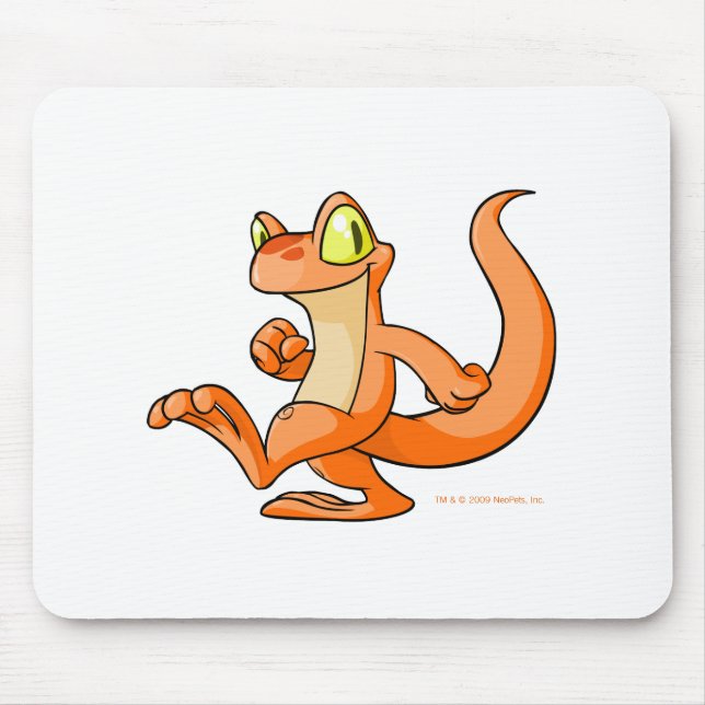 Orange Techo on a quest Mouse Pad (Front)