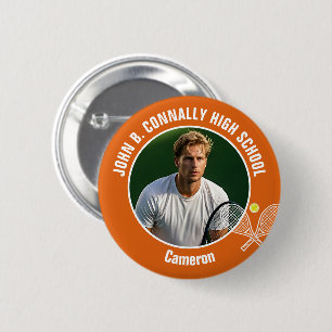 Orange Tennis Player Photo High School Spirit 6 Cm Round Badge