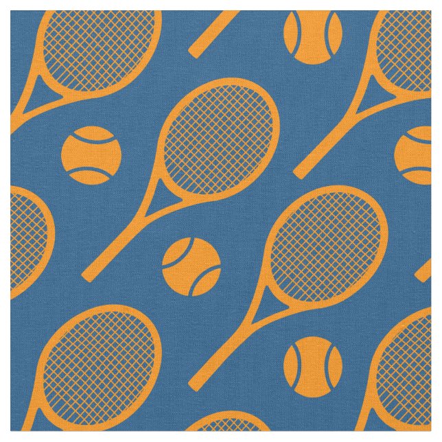 Orange tennis rackets - customize "tile" size fabric (Close Up)