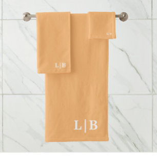 Orange Terracotta Initials Bath Towel Set