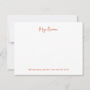 ORANGE TERRACOTTA  SIGNATURE MONOGRAM NAME CARD