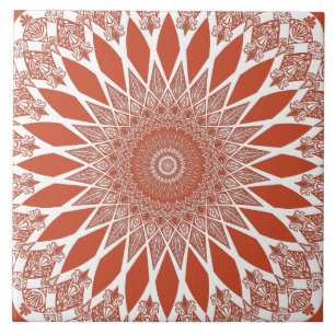 Orange Terracotta Tristyns Mandala Tile