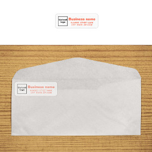 Orange Text Business Return Address Label