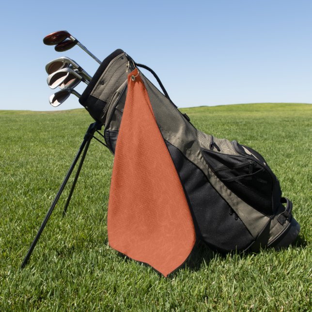 Orange textured surface with swirling pattern golf towel (Green)