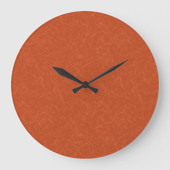 Orange textured surface with swirling pattern large clock (Front)