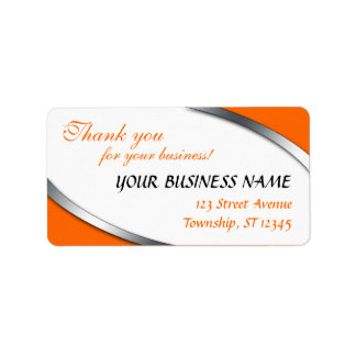 Orange "Thank you for your business" Address Label