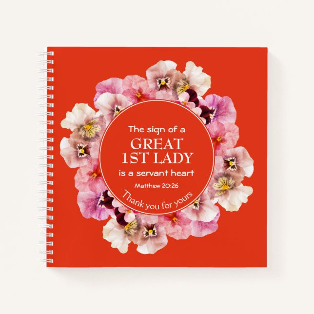 Orange Thank You Pastor 1st Lady Notebook (Front)