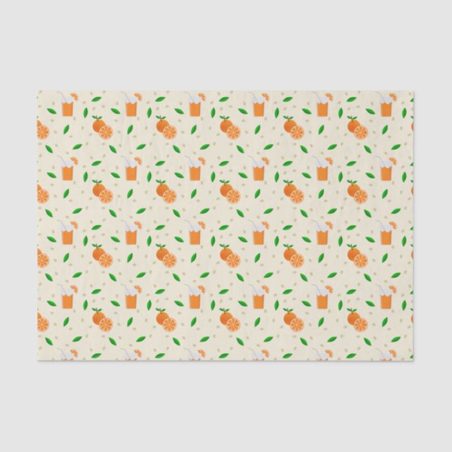 Orange Themed Gift Wrapping Tissue Paper (Front)