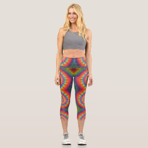 Orange Tie Dye Capri Leggings